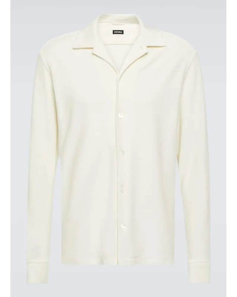 Ermenegildo Zegna Camicia in cotone e seta Bianco