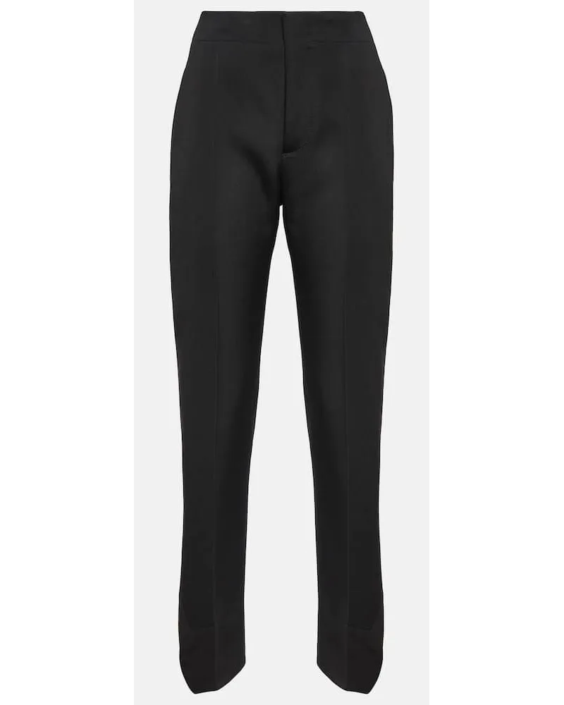 Bottega Veneta Pantaloni regular in lana Nero