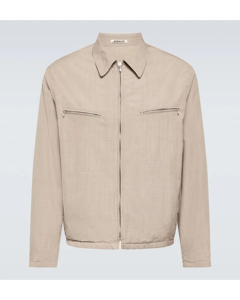 AURALEE Giacca blouson in lana Beige