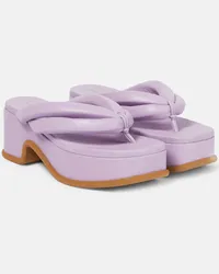 Dries van Noten Sandali infradito con plateau in pelle Rosa