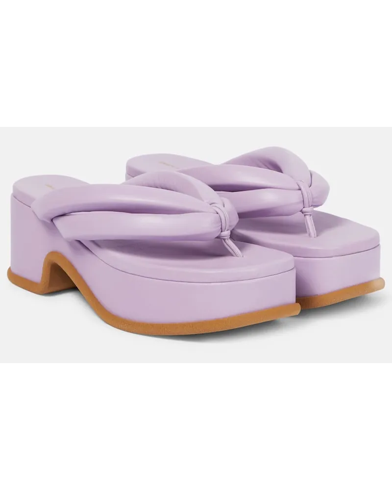 Dries van Noten Sandali infradito con plateau in pelle Rosa