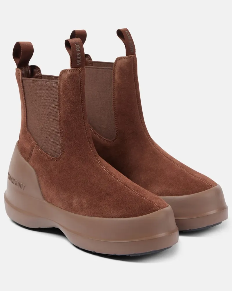 Moon Boot Stivaletti Chelsea Luna in suede Marrone