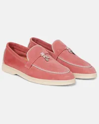 Loro Piana Mocassini Summer Charms Walk in suede Rosa