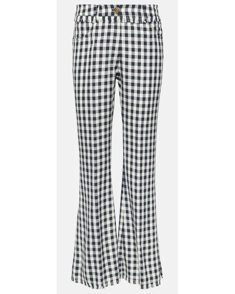 Etro Pantaloni flared a quadri Nero