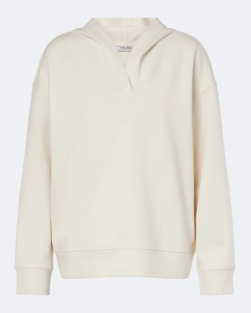 Max Mara Felpa con cappuccio in misto cotone Bianco