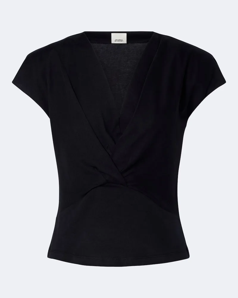 Isabel Marant Top Nadrine in jersey di cotone Nero