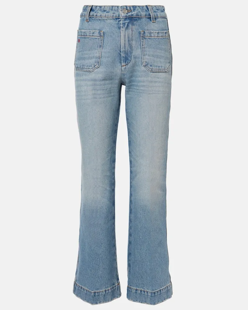 Victoria Beckham Jeans bootcut cropped Alina Blu
