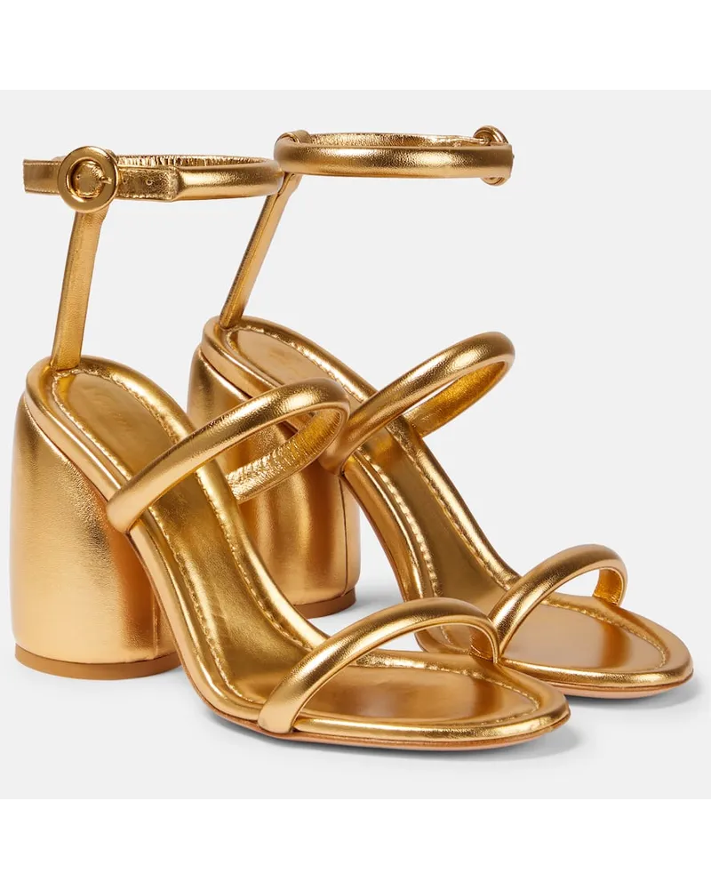 Gianvito Rossi Sandali Adrie 90 in pelle metallizzata Oro