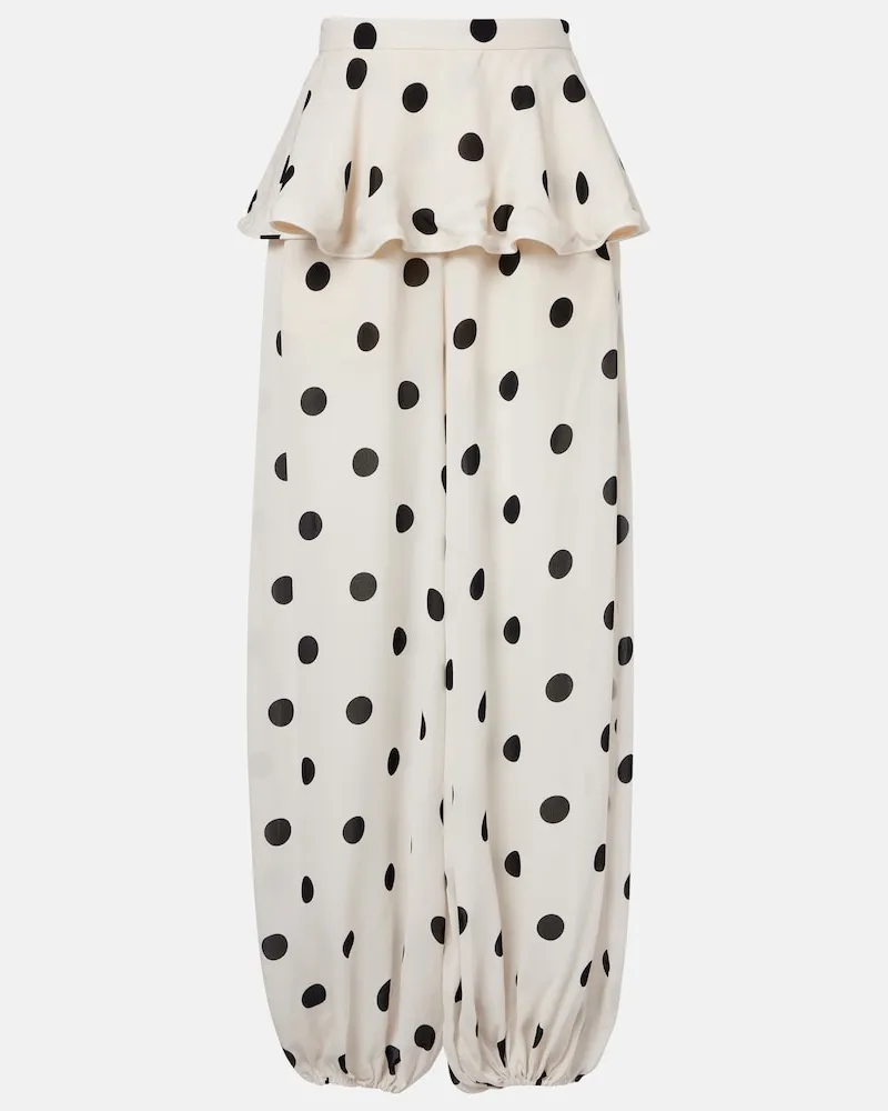 Adriana Degreas Pantaloni balloon a pois Bianco