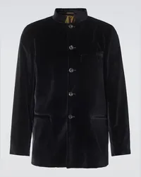 Rubinacci Blazer da smoking in velluto di cotone Nero