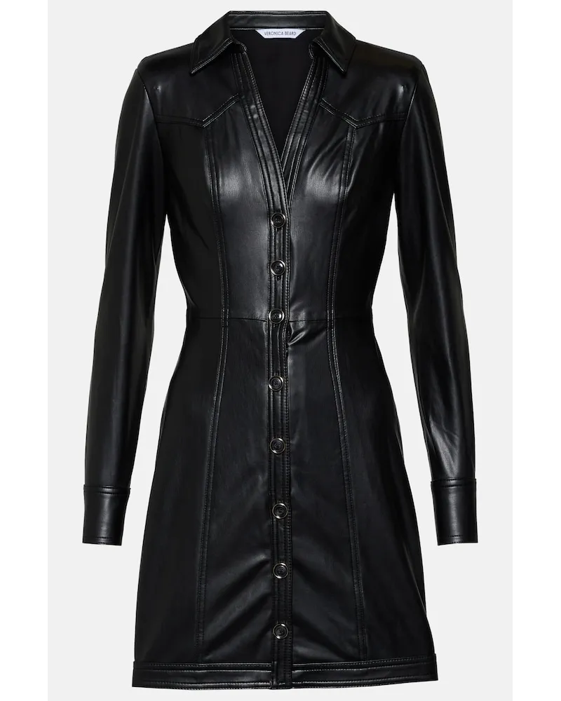 Veronica Beard Abito chemisier Garrett in similpelle Nero
