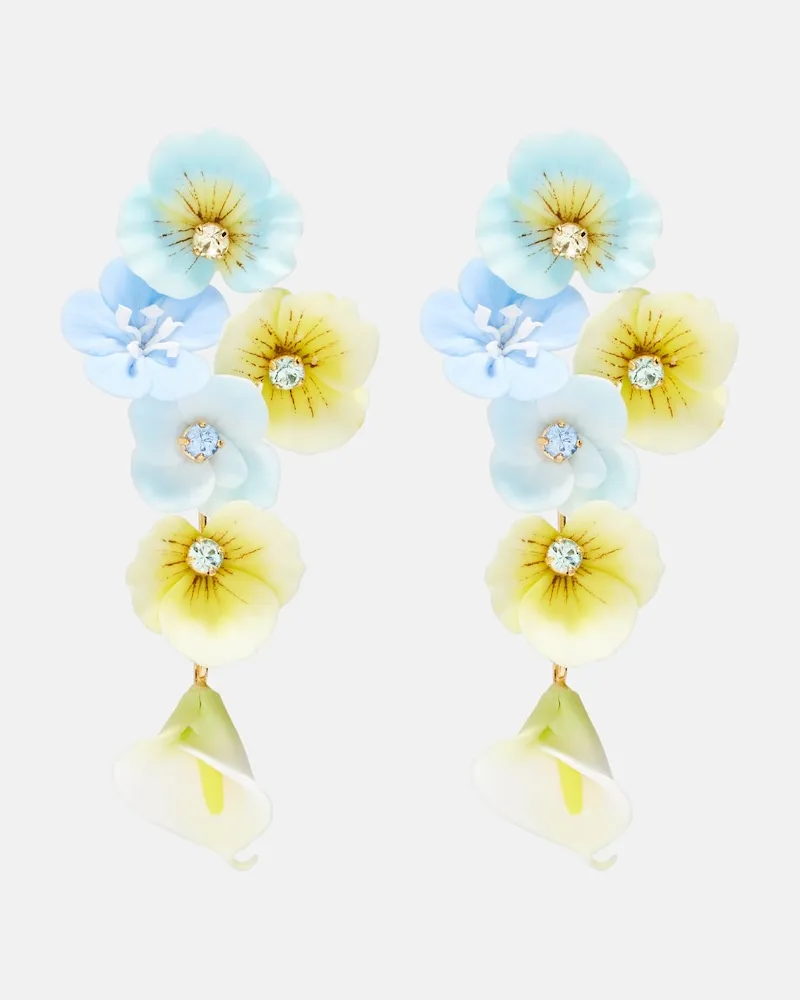 Jennifer Behr Orecchini pendenti Anarosa con decorazioni floreali Multicolore