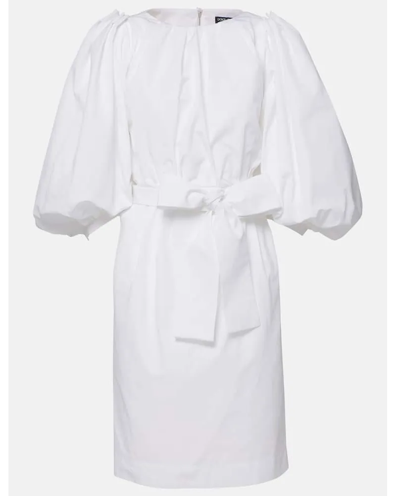 Dolce & Gabbana Abito midi Capri in popeline di cotone Bianco