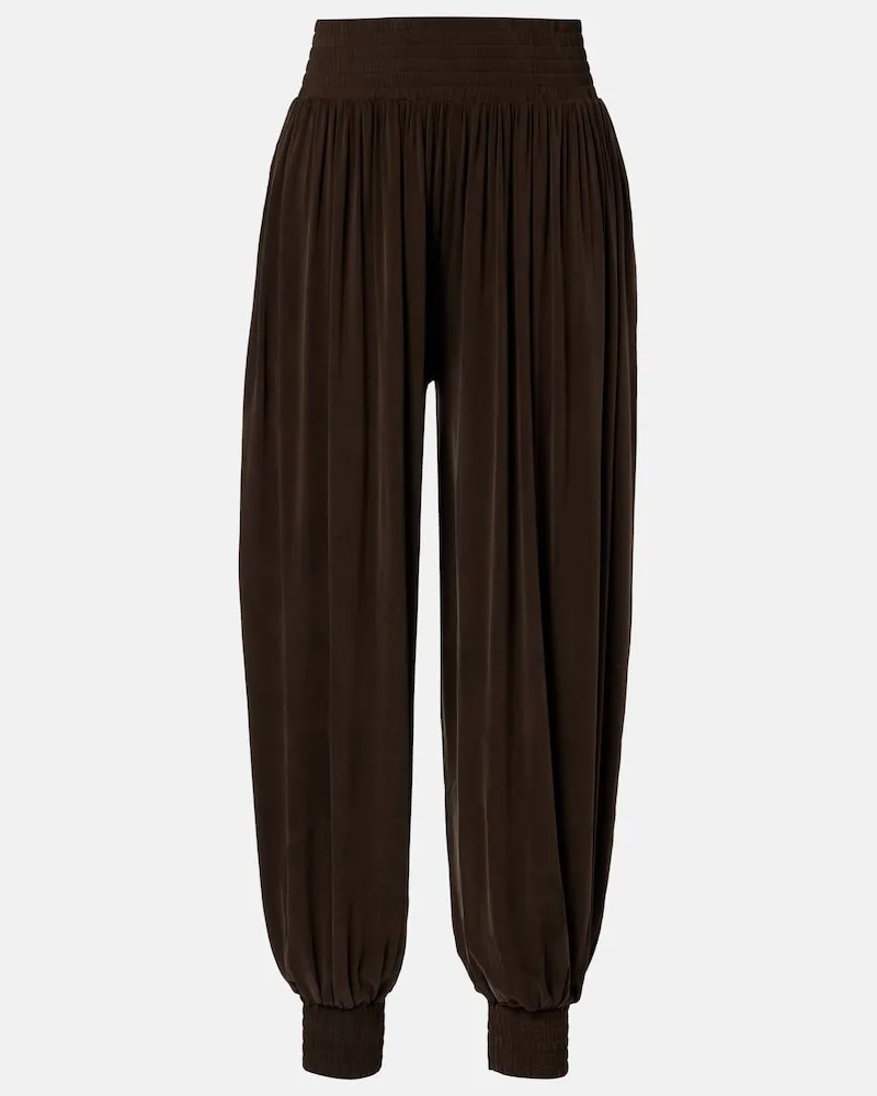Balmain Pantaloni in jersey Marrone
