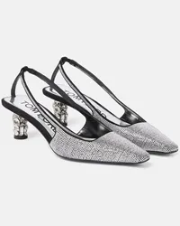 Tom Ford Pumps slingback in raso con cristalli Nero