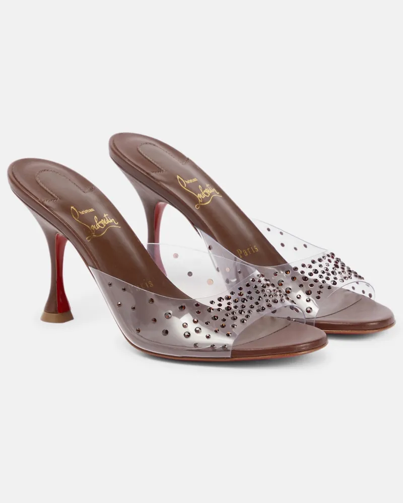 Christian Louboutin Sandali Nudes Degramule con cristalli Marrone