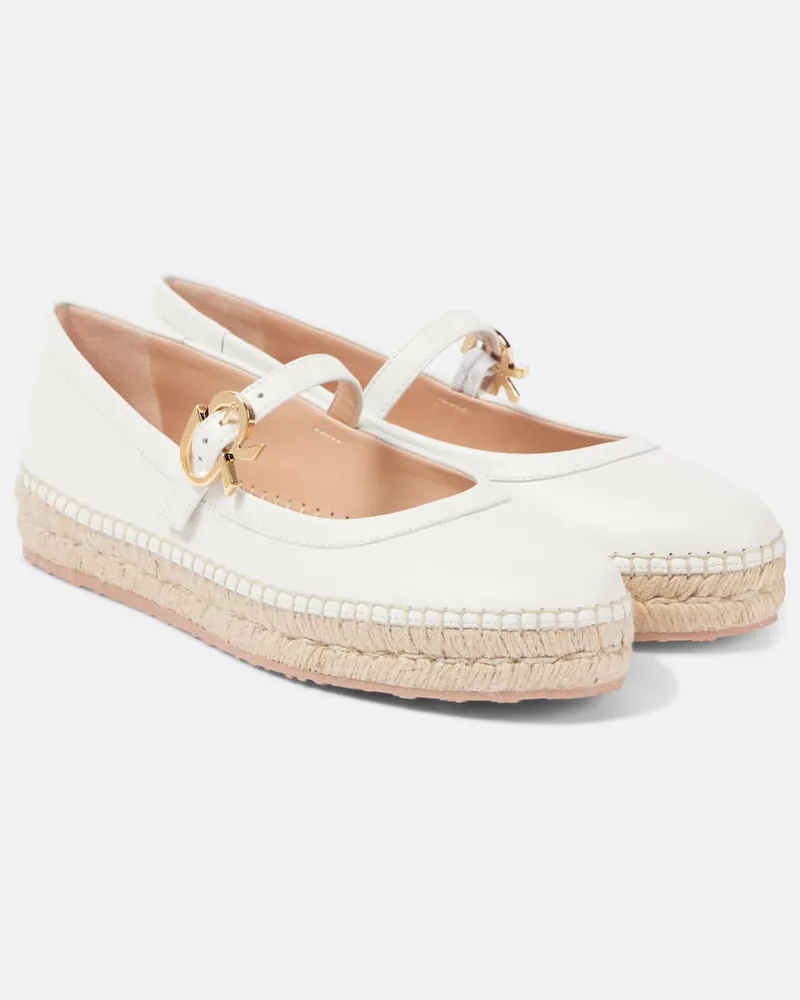 Gianvito Rossi Ballerine Mary Jane Elda in pelle Bianco