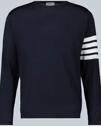 Thom Browne Pullover in lana 4-Bar Blu