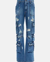 Dolce & Gabbana Jeans regular distressed a vita alta Blu