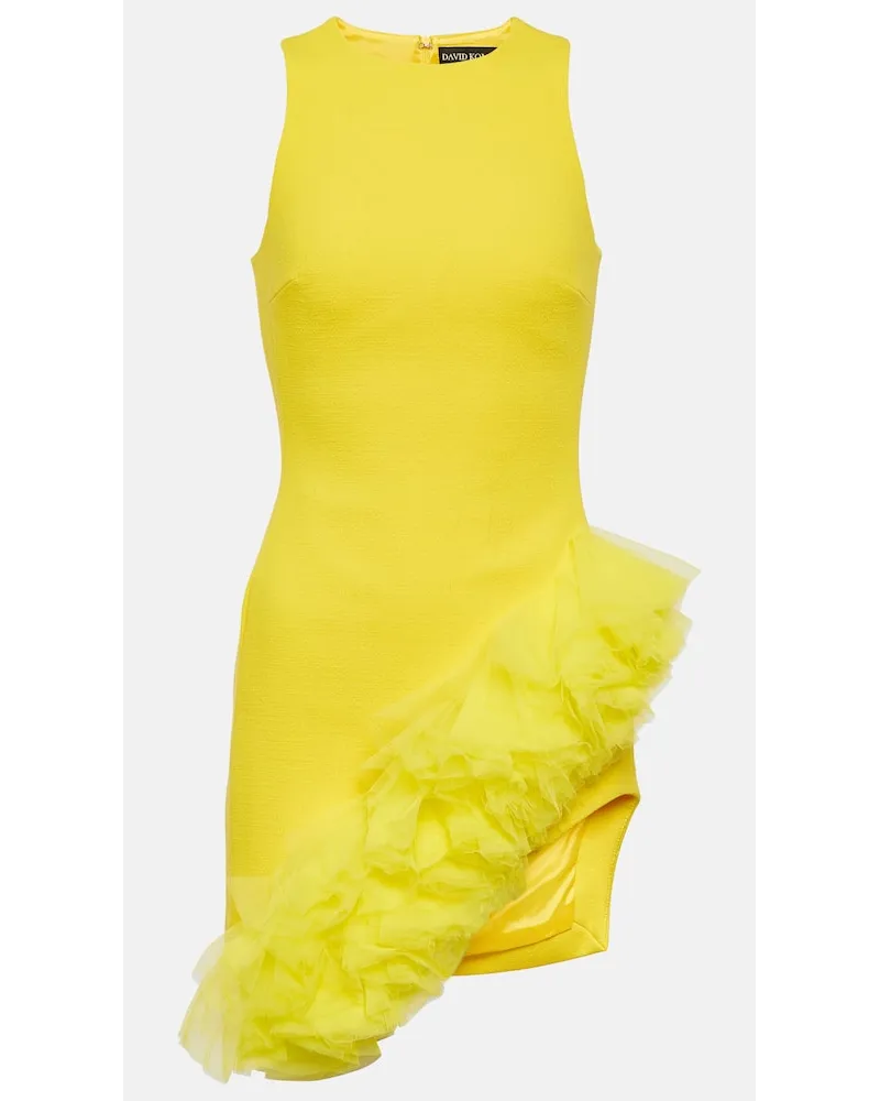 David Koma Miniabito in crÃªpe di lana vergine Giallo
