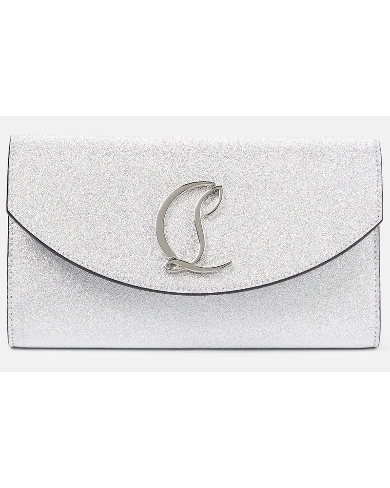 Christian Louboutin Clutch Loubi54 in pelle glitterata Metallizzato