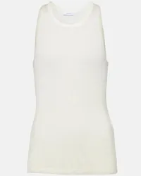 Ferragamo Tank top in jersey di seta e cupro Bianco