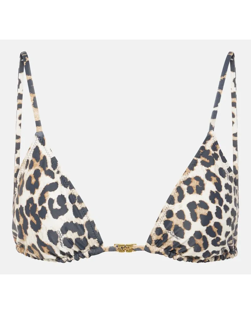 Ganni Top bikini a triangolo con stampa Multicolore