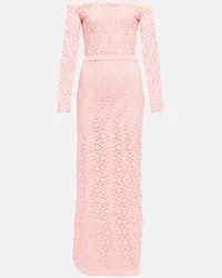 Giambattista Valli Abito midi in pizzo con scollo bardot Rosa