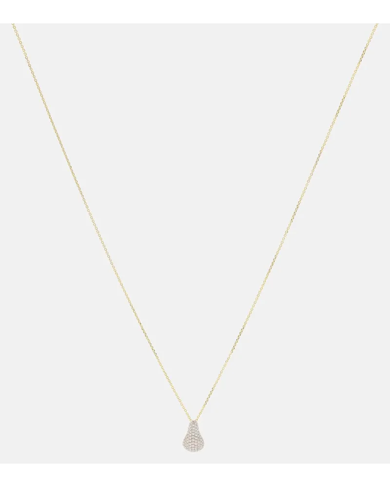 Stone & Strand Collana Droplet in oro 14kt con pendente e diamanti Oro