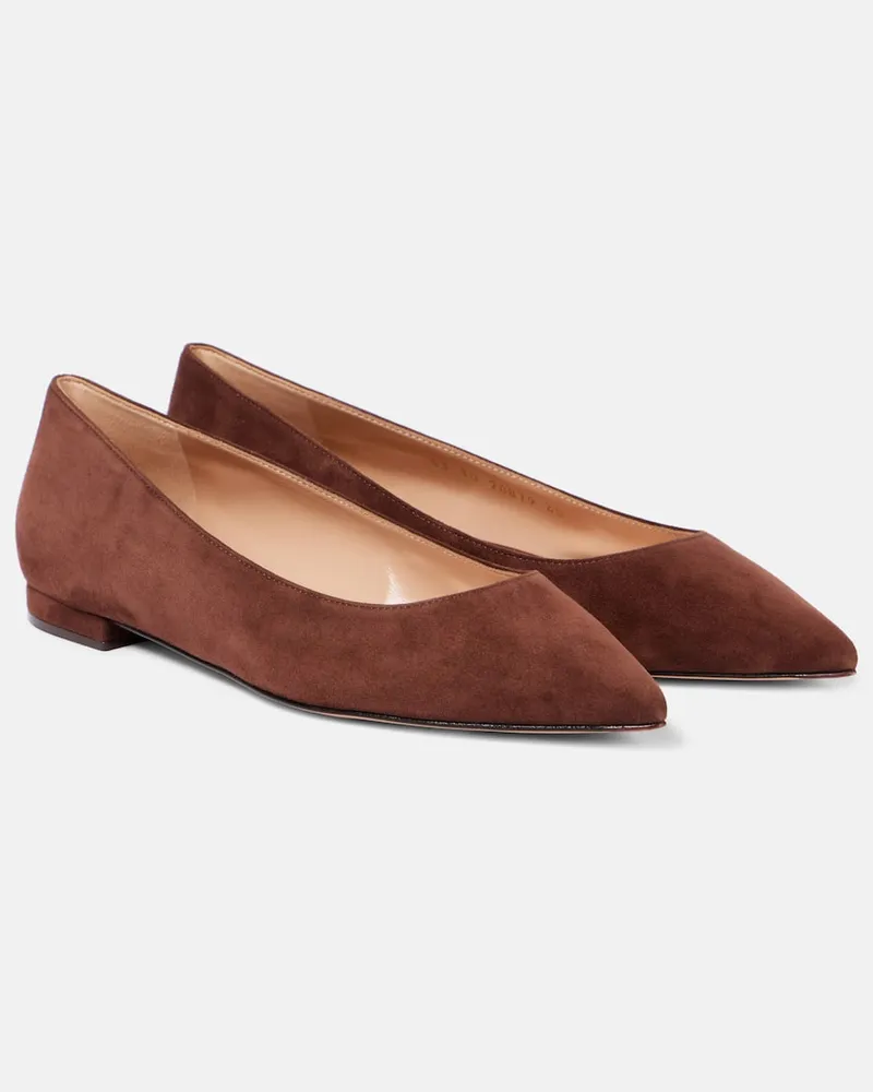 Gianvito Rossi Ballerine Gianvito in suede Marrone