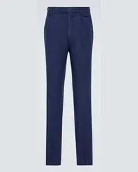 Brunello Cucinelli Pantaloni chino in lino Blu