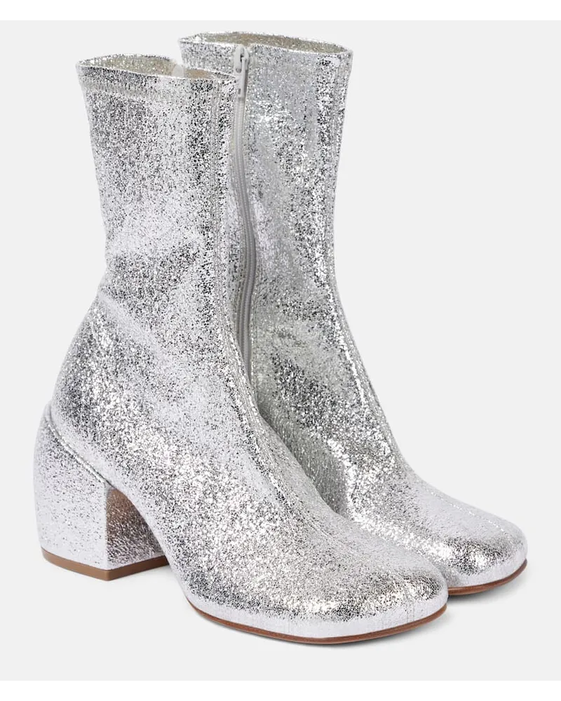 Dries van Noten Stivaletti 65 con glitter Argento