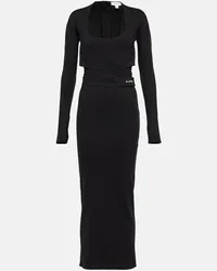 Alaïa Alaïa Abito midi in jersey Nero