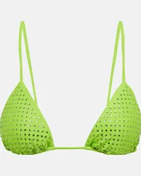 Self-Portrait Top bikini con decorazioni Verde