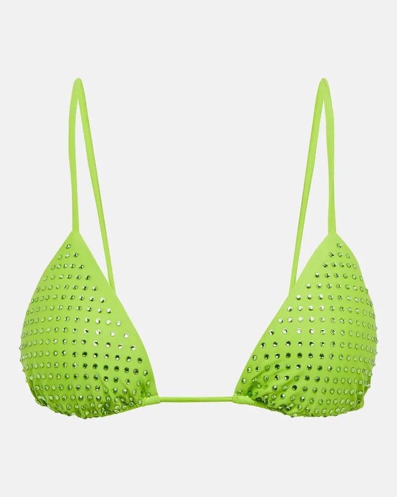 Self-Portrait Top bikini con decorazioni Verde