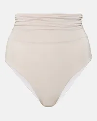 Max Mara Slip bikini a vita alta in Lurex Argento