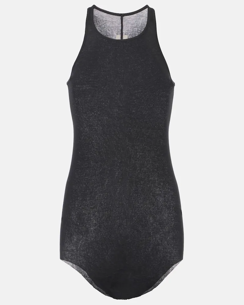 Rick Owens Top in maglia a coste di cotone Nero