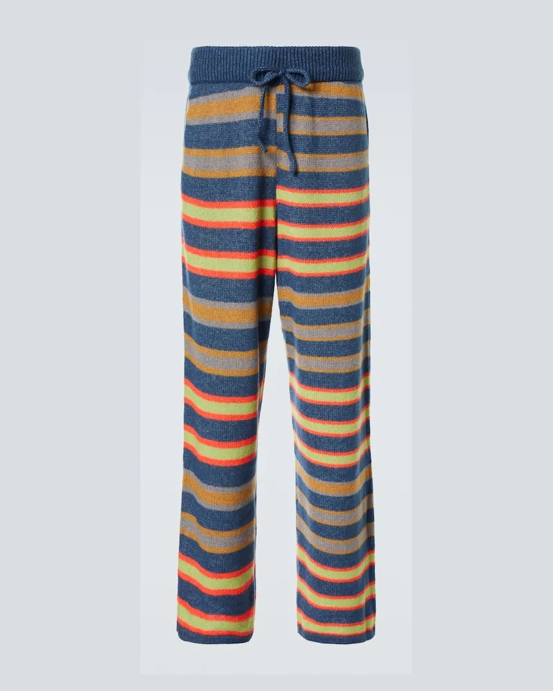 The Elder Statesman Pantaloni Leo in cashmere e cotone a righe Multicolore
