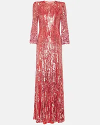 Jenny Packham Abito lungo con pailettes Rosso