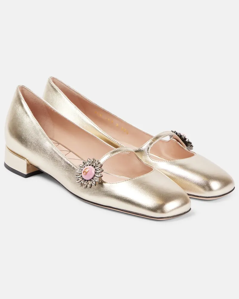 Valentino Garavani Ballerine Mary Jane in pelle metallizzata Oro