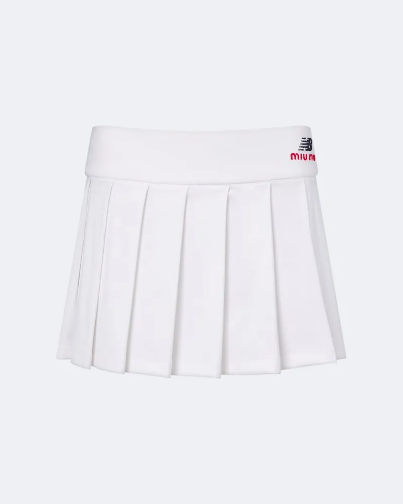 Miu Miu x New Balance – Minigonna in jersey plissé Bianco