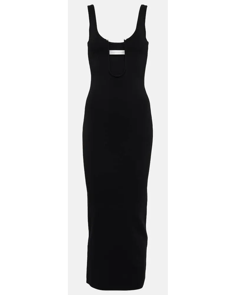 Christopher Esber Abito midi in maglia a coste con cut-out Nero