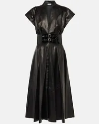 Alaïa Alaïa Abito midi in pelle Nero