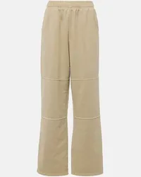 Prada Pantaloni sportivi in cotone a vita alta Beige