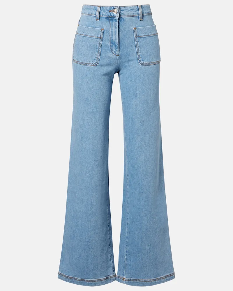Etro Jeans Pegaso a gamba larga Blu