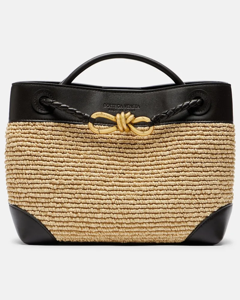 Bottega Veneta Borsa a mano Andiamo Small in rafia e pelle Marrone