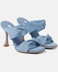 Aquazzura Mules Twist in denim Blu