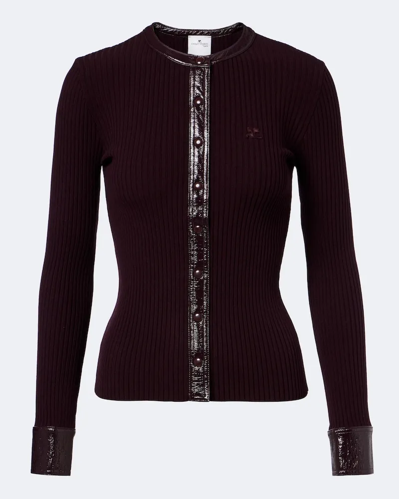 Courrèges Courrèges Cardigan in maglia a coste Borgogna
