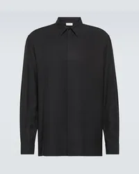 Saint Laurent Camicia in piqué Nero