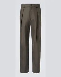 Giorgio Armani Pantaloni regular in cotone Marrone